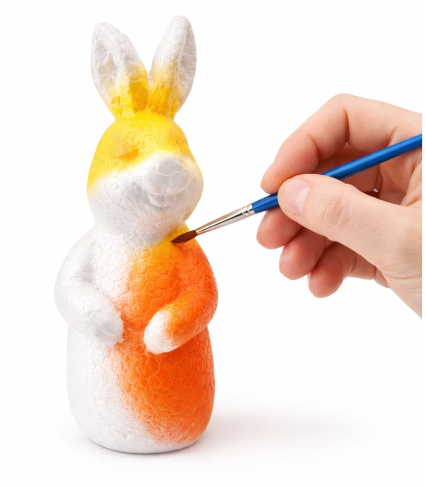 Lean Toys Rinkinys Putplasčio dekoracijų rinkinys, 4 zuikučiai, teptukas