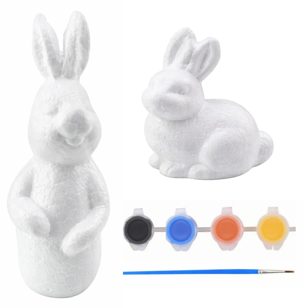 Lean Toys Rinkinys Putplasčio dekoracijų rinkinys, 4 zuikučiai, teptukas