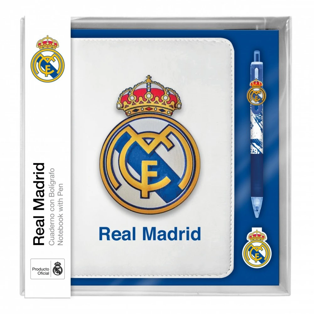 Zestaw Rinkinys „Real Madrid“ užrašų rinkinys su 10 spalvotų rašiklių