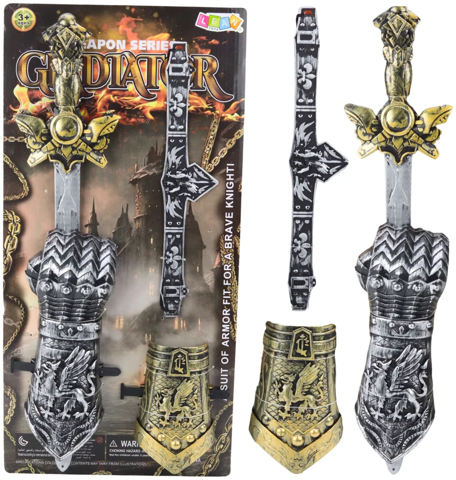 Lean Toys Riterio Rinkinys „Gladiatorius“ su Kalaviju ir Šarvais