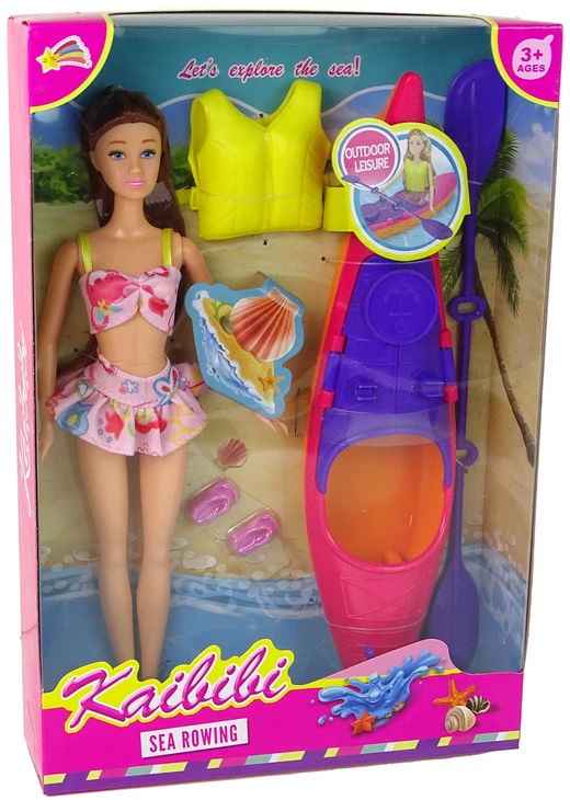 Lean Toys Lėlė barbė su baidare