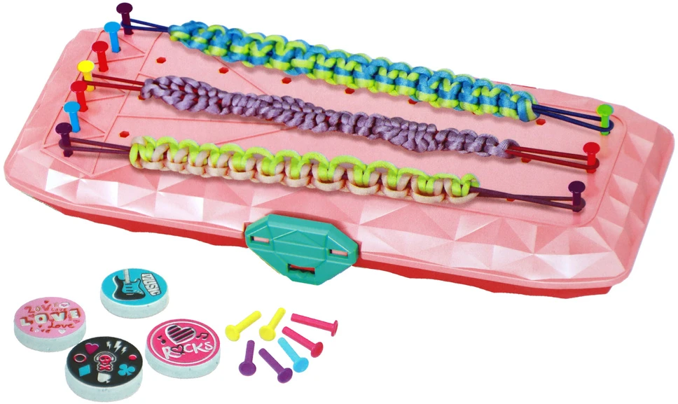Lean Toys Apyrankių kūrimo rinkinys su rožine dėžute