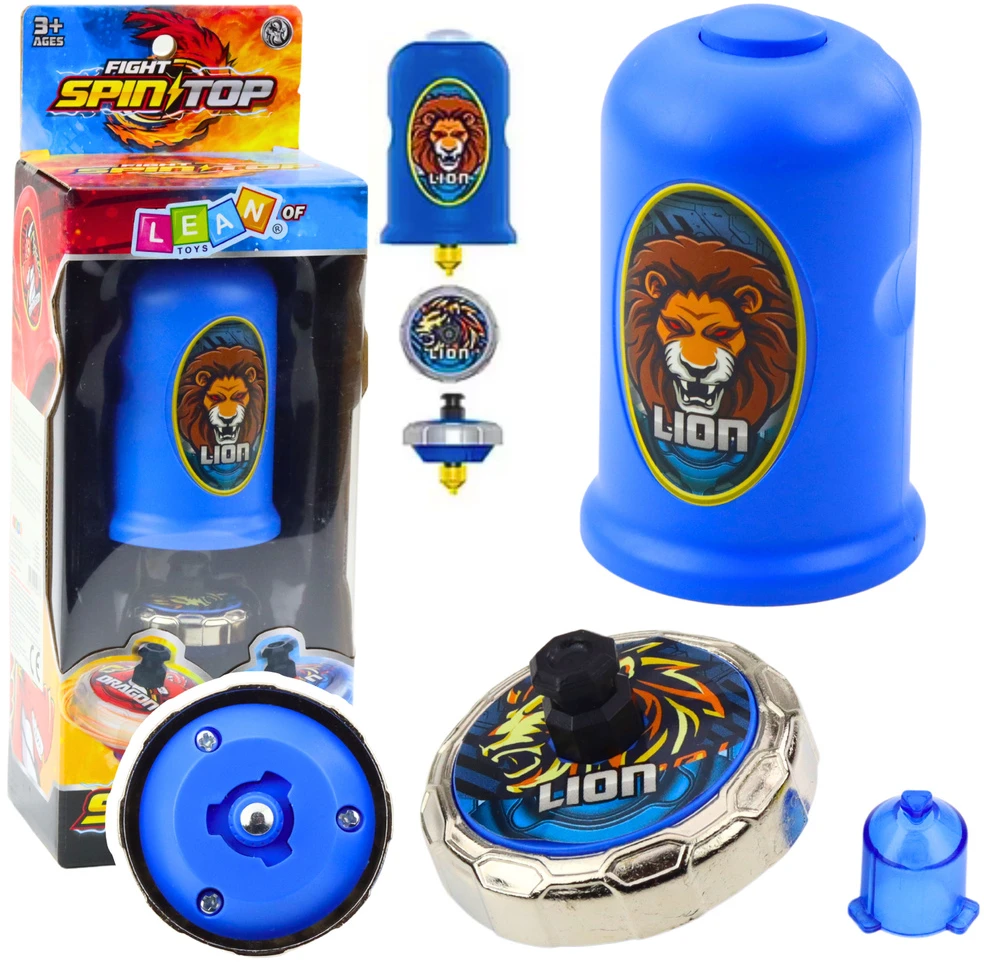 Lean Toys Mėlynas Liūto Tematikos Suktuko Rinkinys su Paleidėju