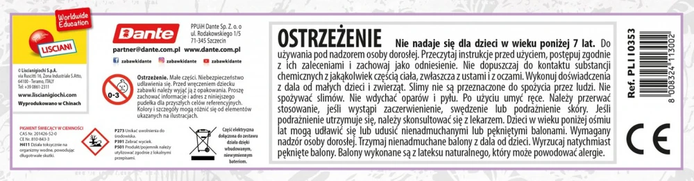 Lisciani Rinkinys „Slumi Science“ rinkinys – minkštas, tamsoje šviečiantis