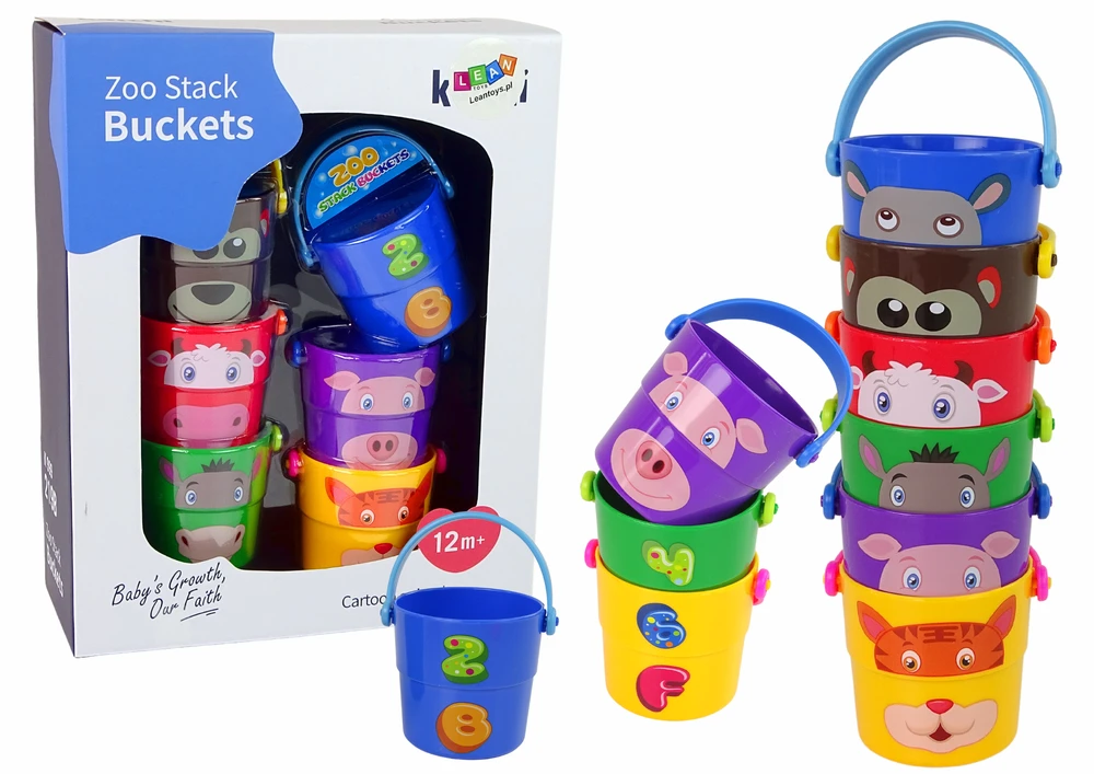 Lean Toys Kibirėlių su gyvūnėliais rinkinys Inna, 6 vnt.