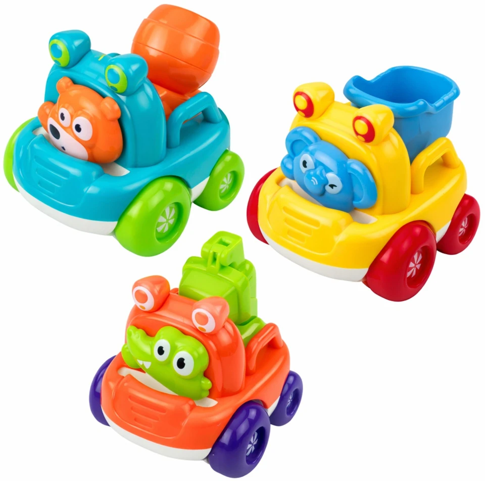 Lean Toys Žaisliniai statybiniai automobiliai vaikams 3 vnt.