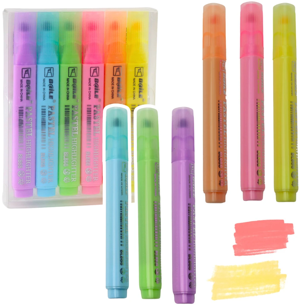 Lean Pastelinių spalvų žymeklių rinkinys 6pcs.