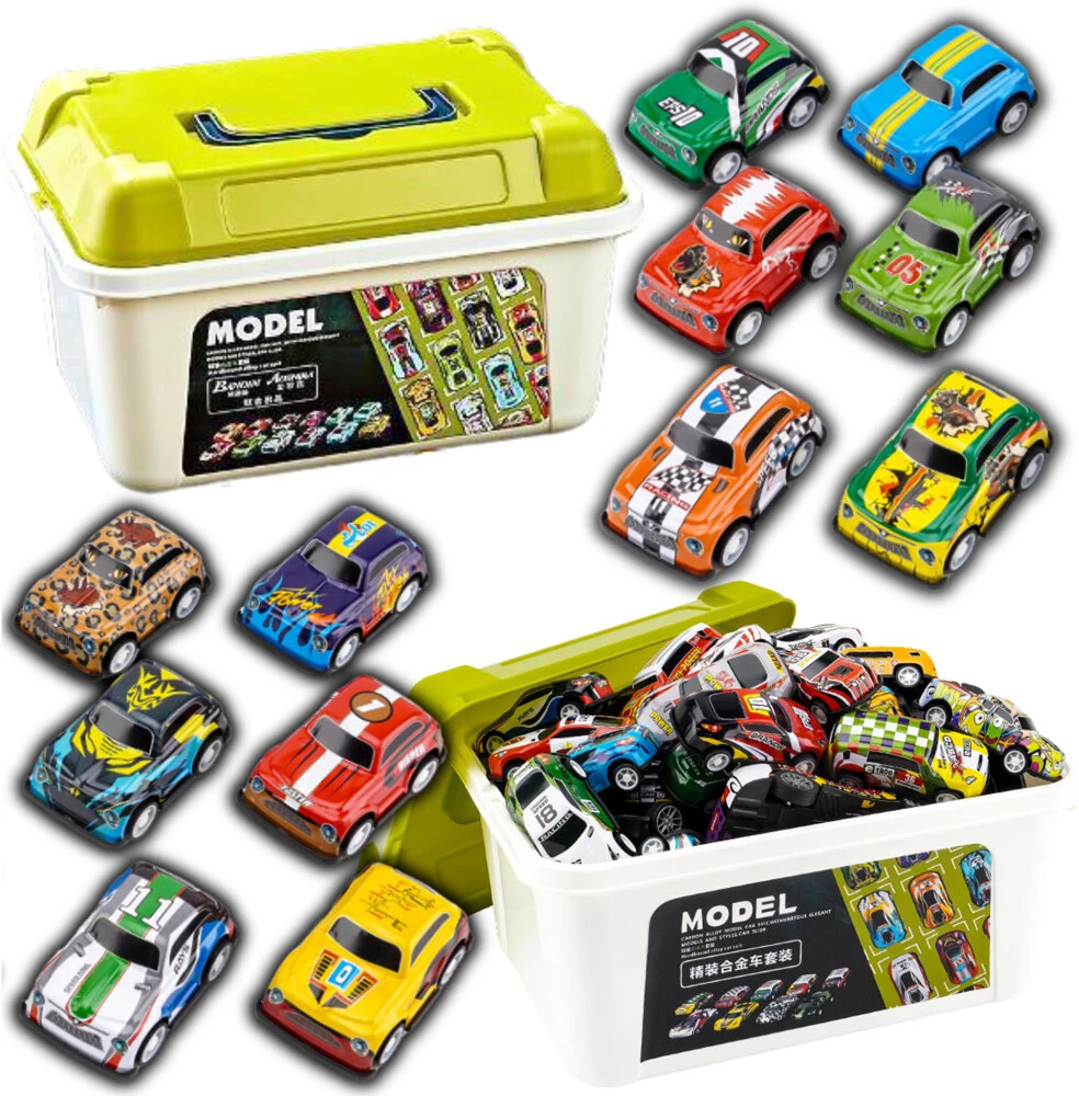 Lean Toys Automobilių rinkinys lagamine – 30 vnt.