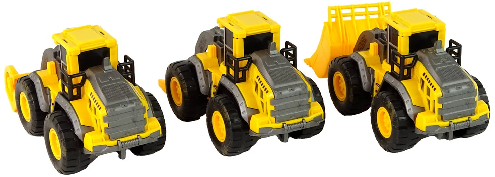 Žaislinis statybinių transporto priemonių rinkinys Lean Toys, geltonas, 3vnt.