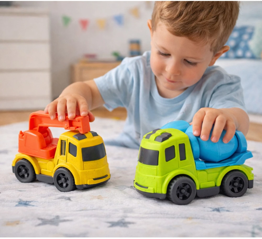 Lean Toys Statybinių mašinų rinkinys: betono maišyklė ir sunkvežimis