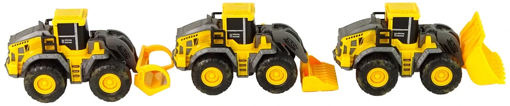 Žaislinis statybinių transporto priemonių rinkinys Lean Toys, geltonas, 3vnt.