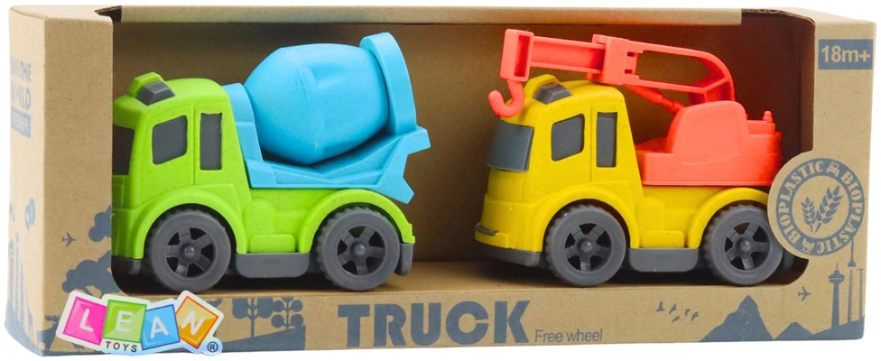 Lean Toys Statybinių mašinų rinkinys: betono maišyklė ir sunkvežimis