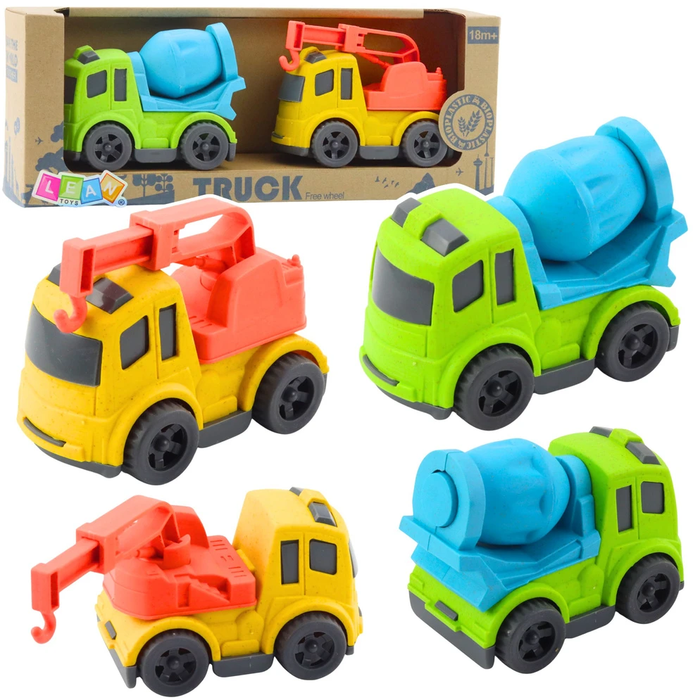 Lean Toys Statybinių mašinų rinkinys: betono maišyklė ir sunkvežimis