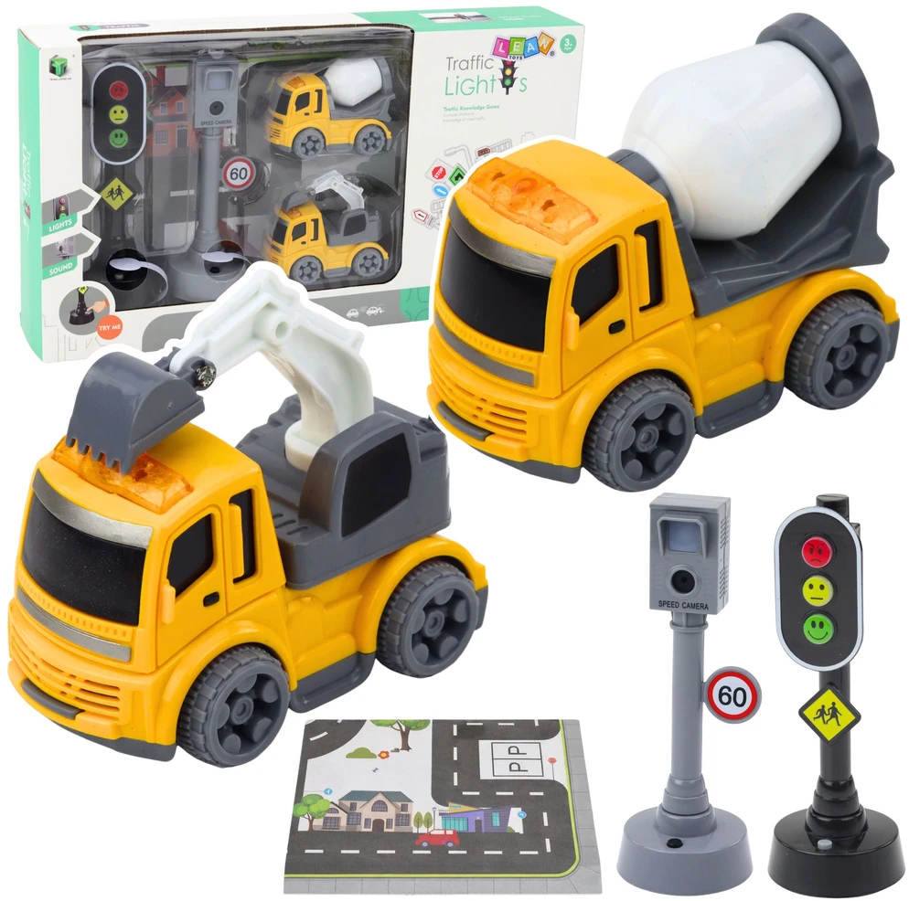 Lean Toys Šviesoforų rinkinys su automobiliukais
