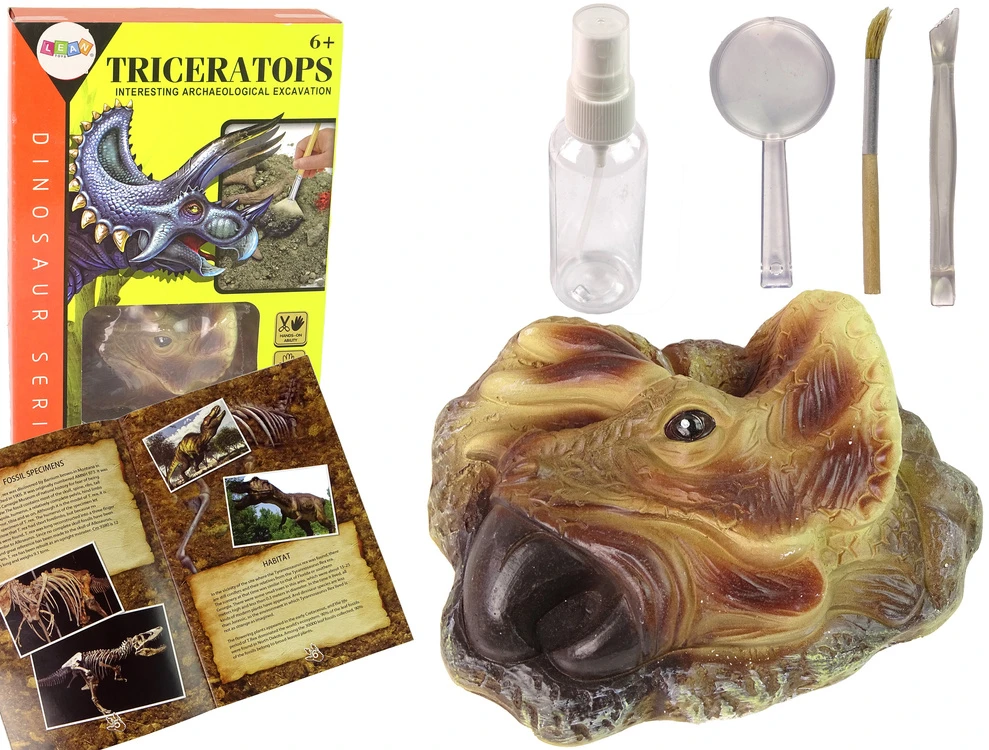 Edukacinis rinkinys Lean Toys Dinozauras Triceratopsas, 14x11 cm