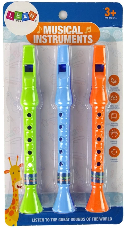 Lean Cars Vaikiškų fleitų rinkinys Lean Toys, 3 vnt.