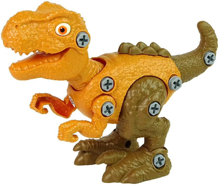 Zestaw Žaislinis dinozaurų rinkinys su atsuktuvu Lean Toys, geltonas