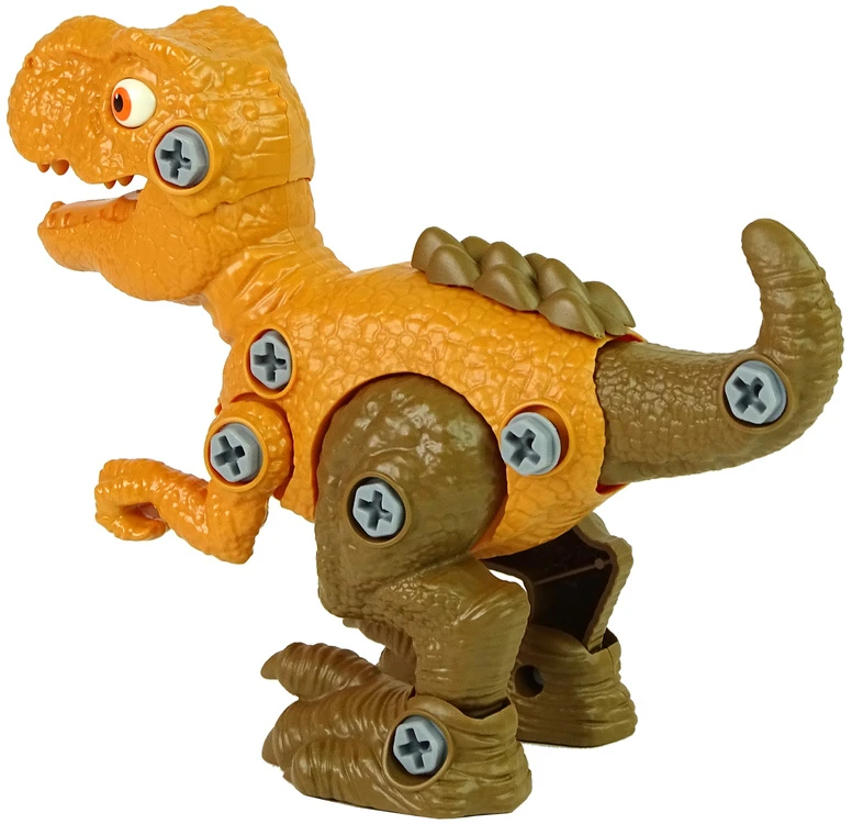 Zestaw Žaislinis dinozaurų rinkinys su atsuktuvu Lean Toys, geltonas
