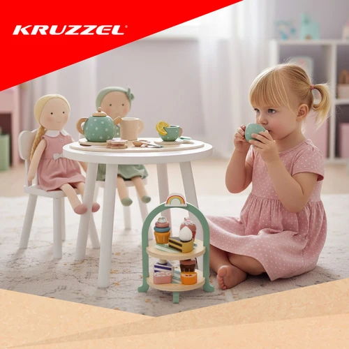 Vaikiškas arbatos rinkinys + Kruzzel 26418 torto stovas