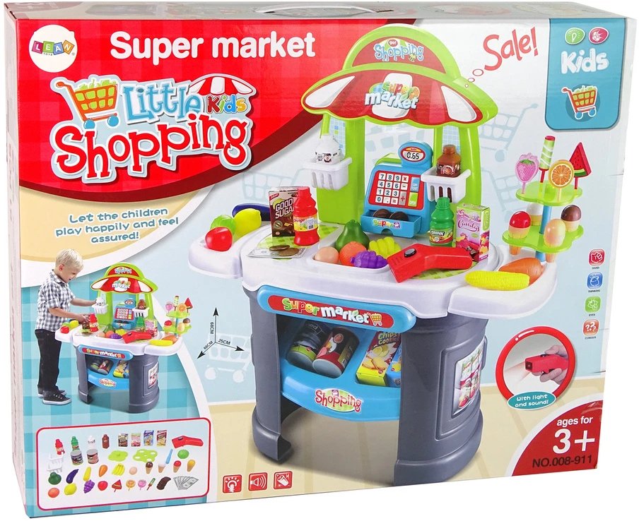 Lean Toys Vaikų prekybos centras LeanToys su skaitytuvu
