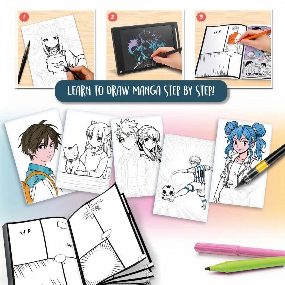Lisciani Rinkinys Vaikų piešimo rinkinys – Manga Lab