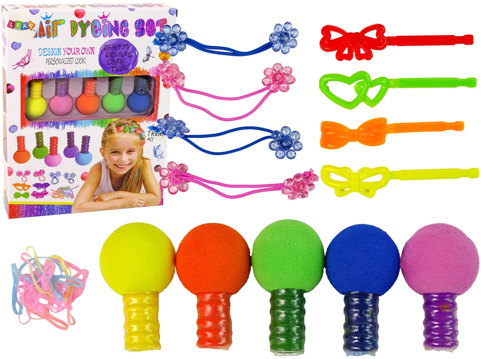 Lean Toys Vaikų plaukų dažymo rinkinys, 5 spalvų