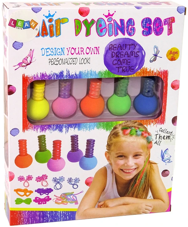 Lean Toys Vaikų plaukų dažymo rinkinys, 5 spalvų