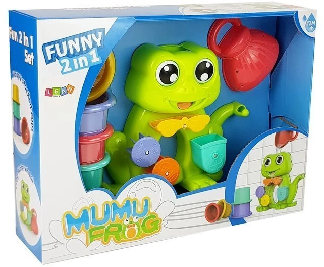 Lean Toys Varlės formos vonios žaislas su kibirėliais