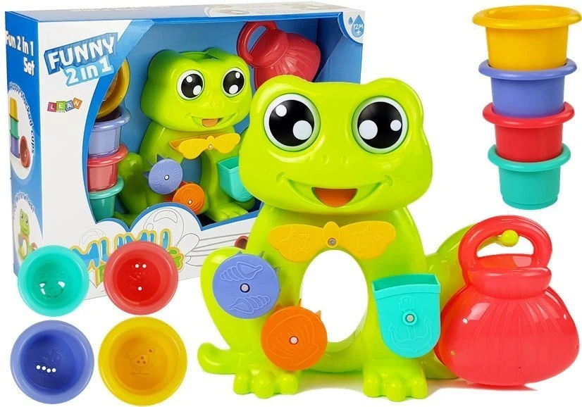 Lean Toys Varlės formos vonios žaislas su kibirėliais