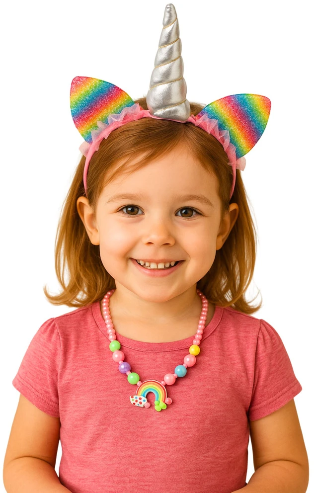 Lean Toys Vaikiškas aksesuarų rinkinys Dream Unicorn: lankelis ir karoliai