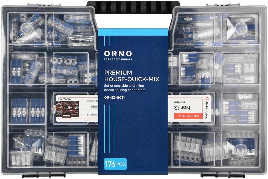 Orno Rinkinys Vienpusių ir kiauryminių jungčių rinkinys PREMIUM HOUSE-QUICK-MIX, 176 vnt.