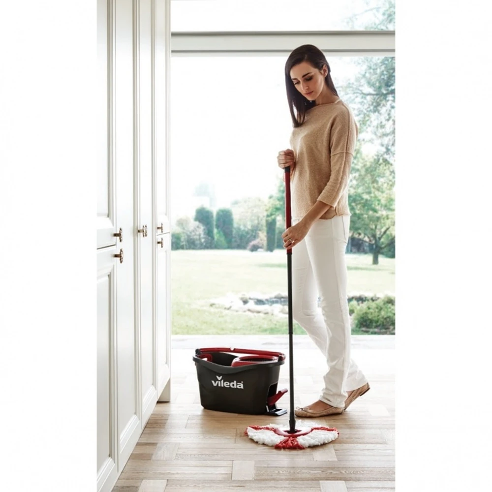 Vileda Easy Wring & Clean Turbo Grindų plovimo šluota su besisukančiu gręžtuvu | Teleskopinė rankena 85 – 123 cm