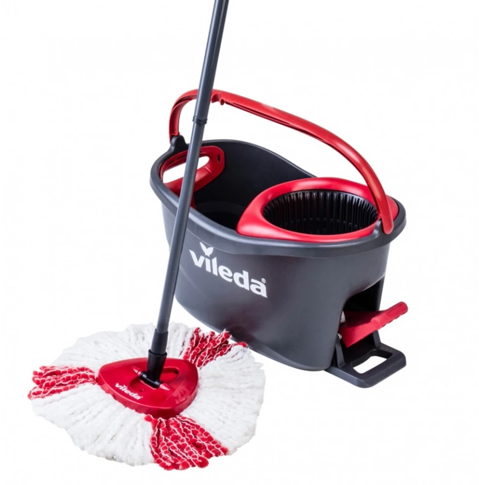 Vileda Easy Wring & Clean Turbo Grindų plovimo šluota su besisukančiu gręžtuvu | Teleskopinė rankena 85 – 123 cm