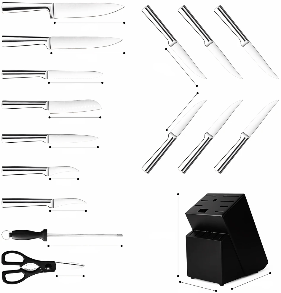 Zestaw Peilių rinkinys ChefPro Elite, 16 dalių
