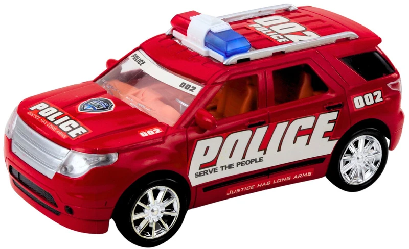 Lean Toys Policijos visureigis su vilkiku ir patruline mašina, 60x11.5x10.5 cm