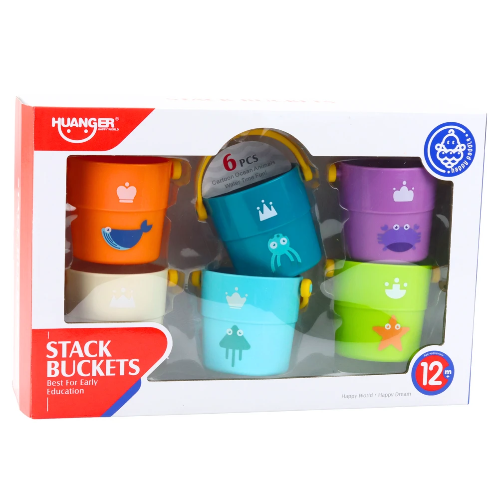 Lean Toys Edukacinis spalvingų kibirėlių rinkinys