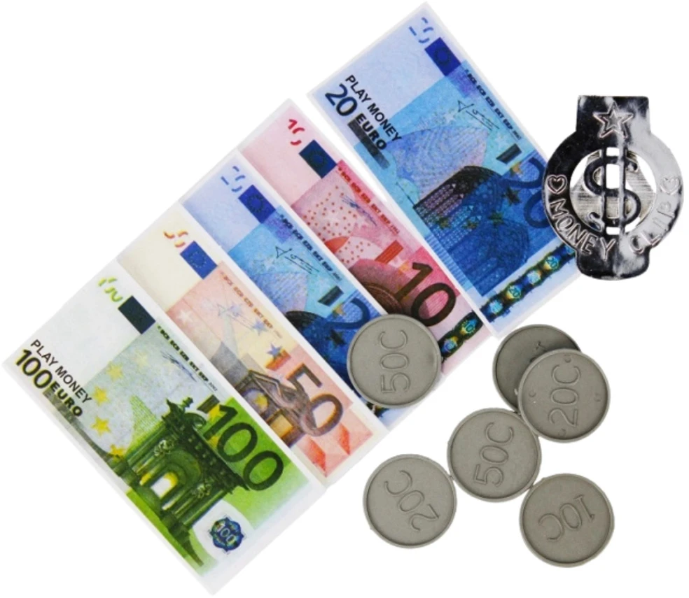 Lean Žaisliniai Euro Banknotai ir Monetos Rinkinys
