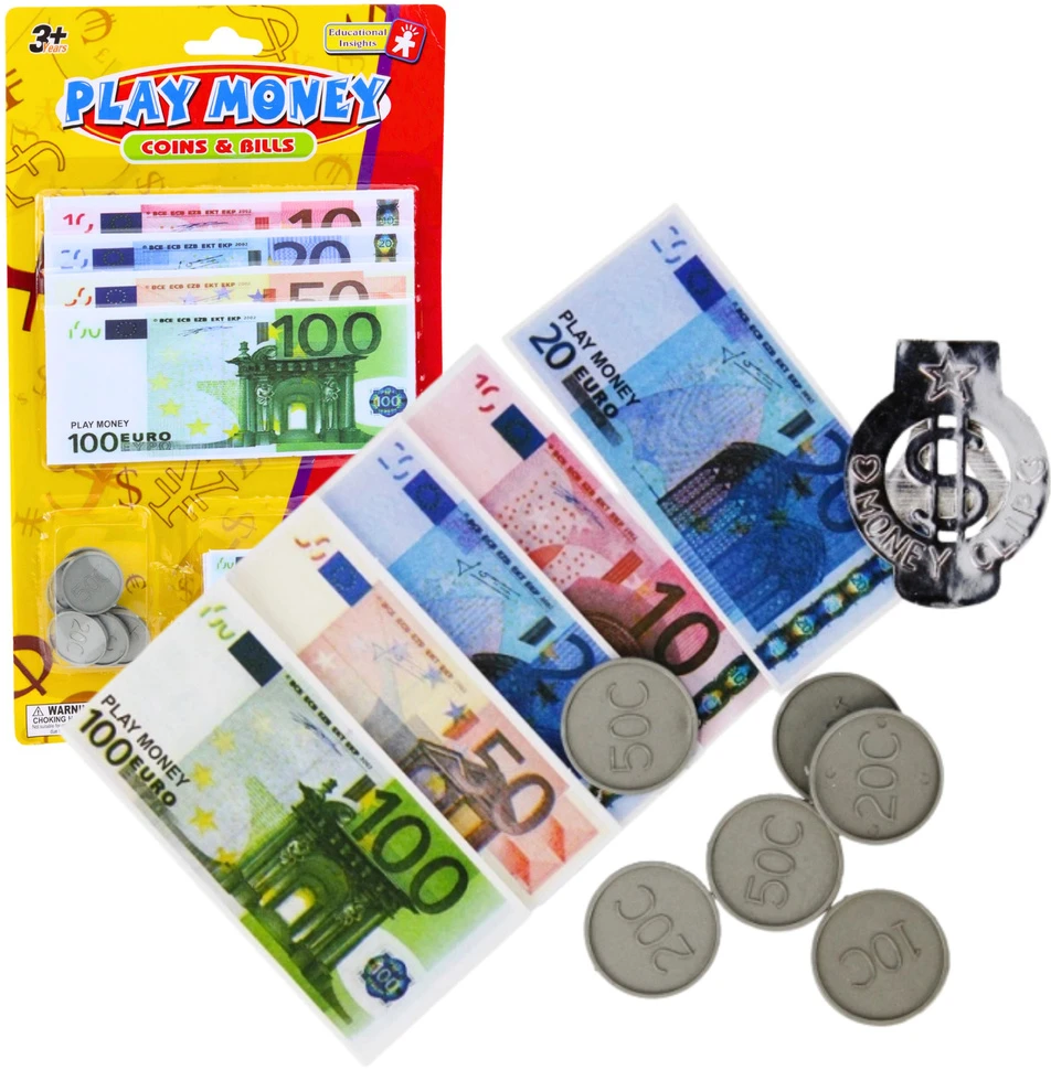 Lean Žaisliniai Euro Banknotai ir Monetos Rinkinys