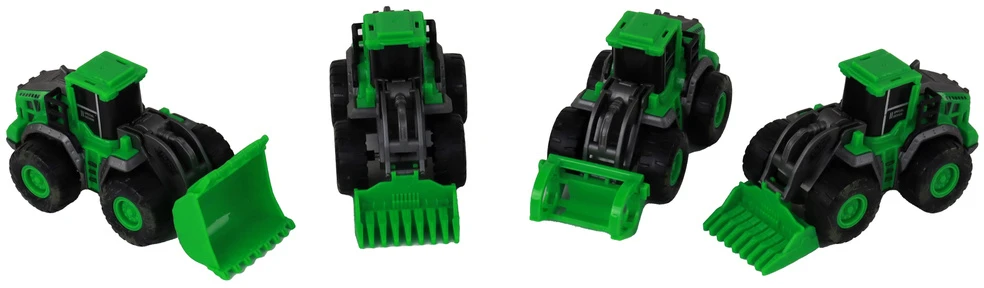 Žaislinių traktorių rinkinys Lean Toys, žalias/juodas, 13x6x5 cm, 4 d