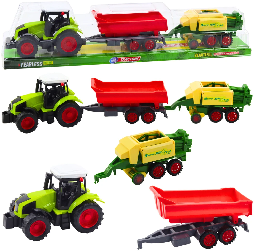 Lean Toys Traktorius su priekaba