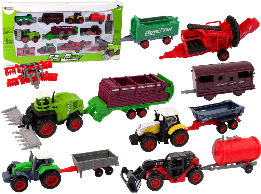 Žemės ūkio transporto priemonių rinkinys Lean Toys