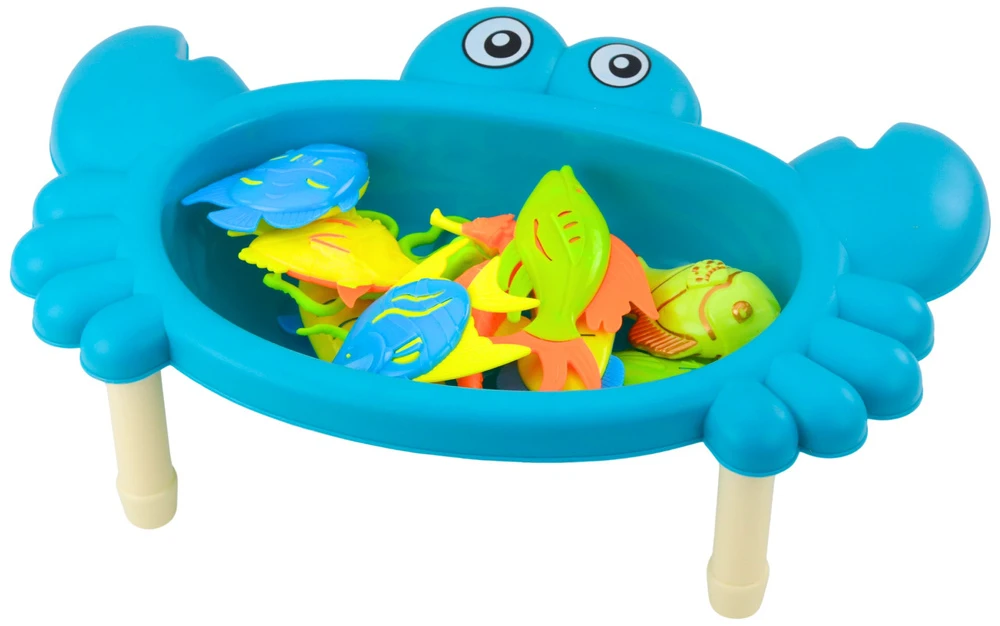 Lean Toys Žaidimų stalas vaikams vėžlio formos su žvejybos rinkiniu, mėlynas