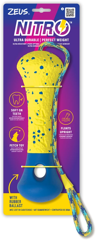 Zeus Nitro - Pasvertas Lazdas - Geltona ir Mėlyna - 26cm