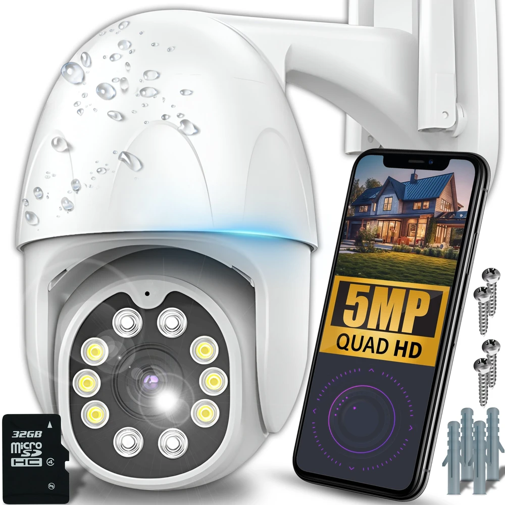 Zewnętrzna Lauko 270°/90° besisukanti WiFi IP kamera HomeSmart E195