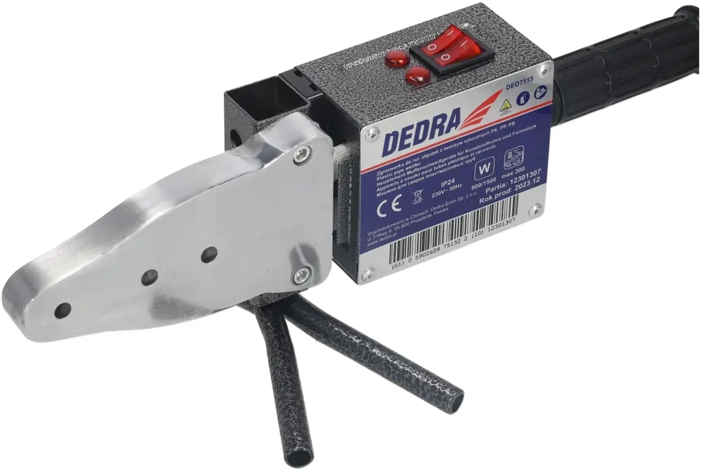 DEDRA PLASTIKINIŲ VAMZDŽIŲ SANDARINIMO MAŠINA 800W / 1500W DED7515