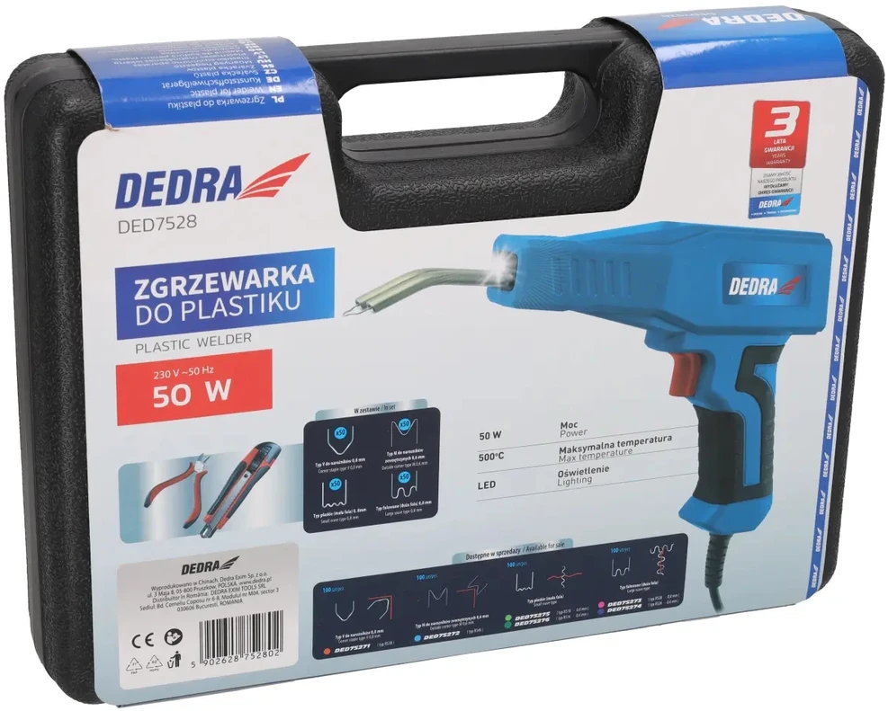 Dedra Zgrzewarka Plastiko suvirinimo aparatas 50 W, 500 laipsnių
