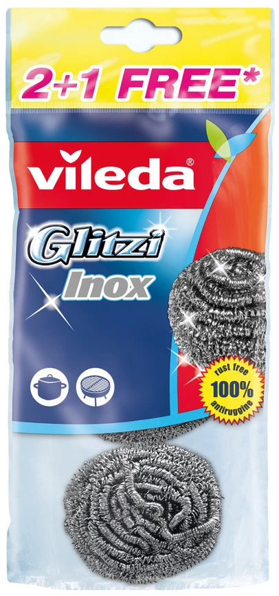 Metalinis šveistukas Vileda Inox Plienas 2+1vnt
