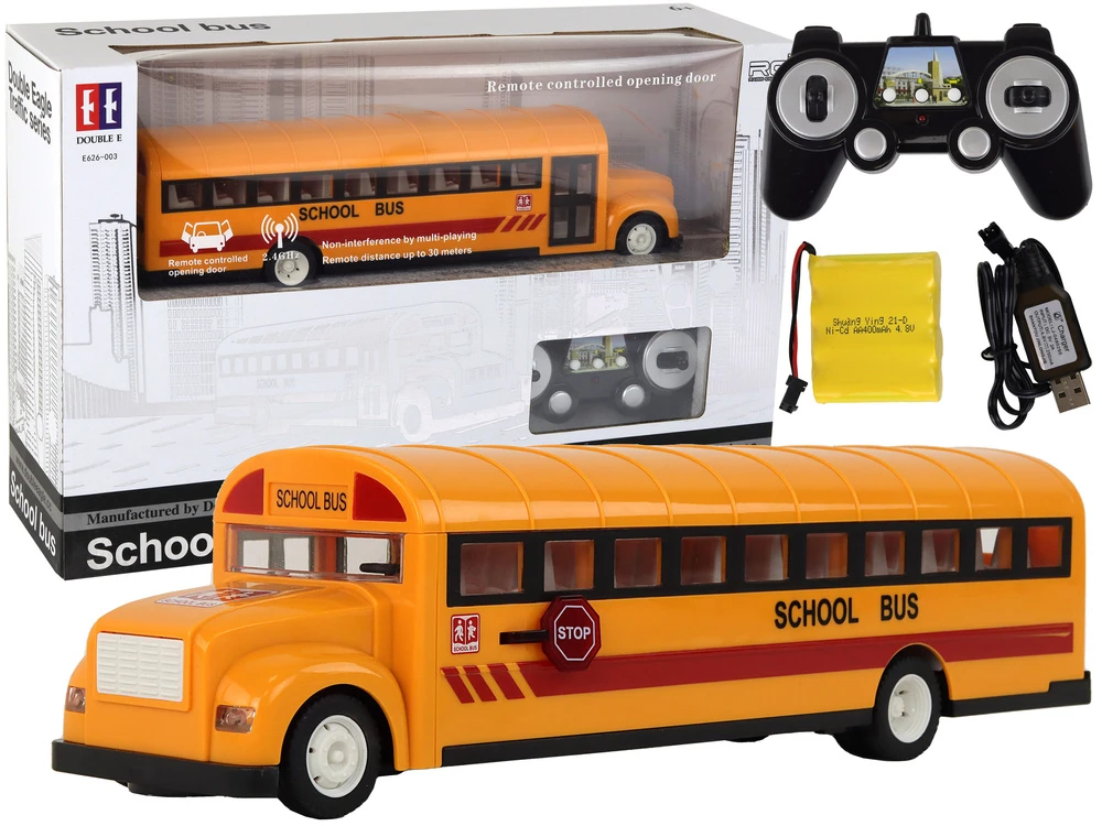 Nuotoliniu būdu valdomas autobusas Lean Toys, geltonas