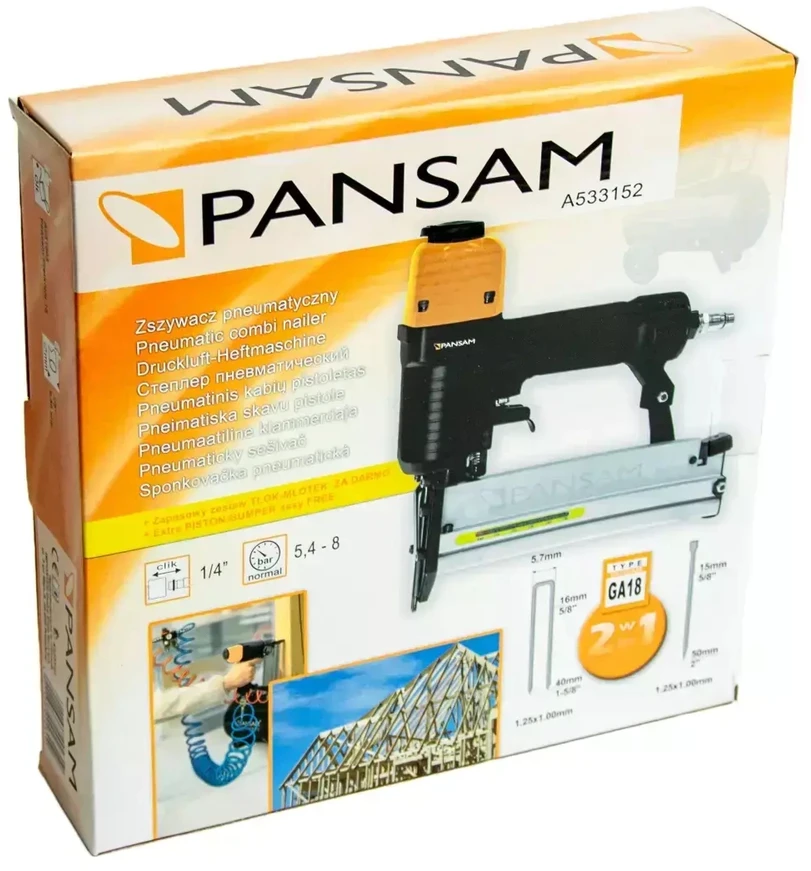Dedra PANSAM PNEUMATINIS STAPLER 2in1 / STAPLLES 16-40mm / STAPLES 15-50mm