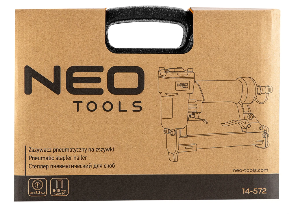Neo Zszywacz Pneumatinis kablių pistoletas, 6–16 mm, 80 tipo